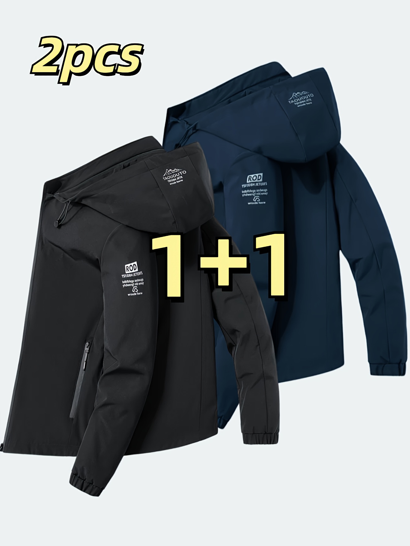 Men'S Fashion Zipper Jacket - Dwuczęściowa modna męska wiatroodporna kurtka z