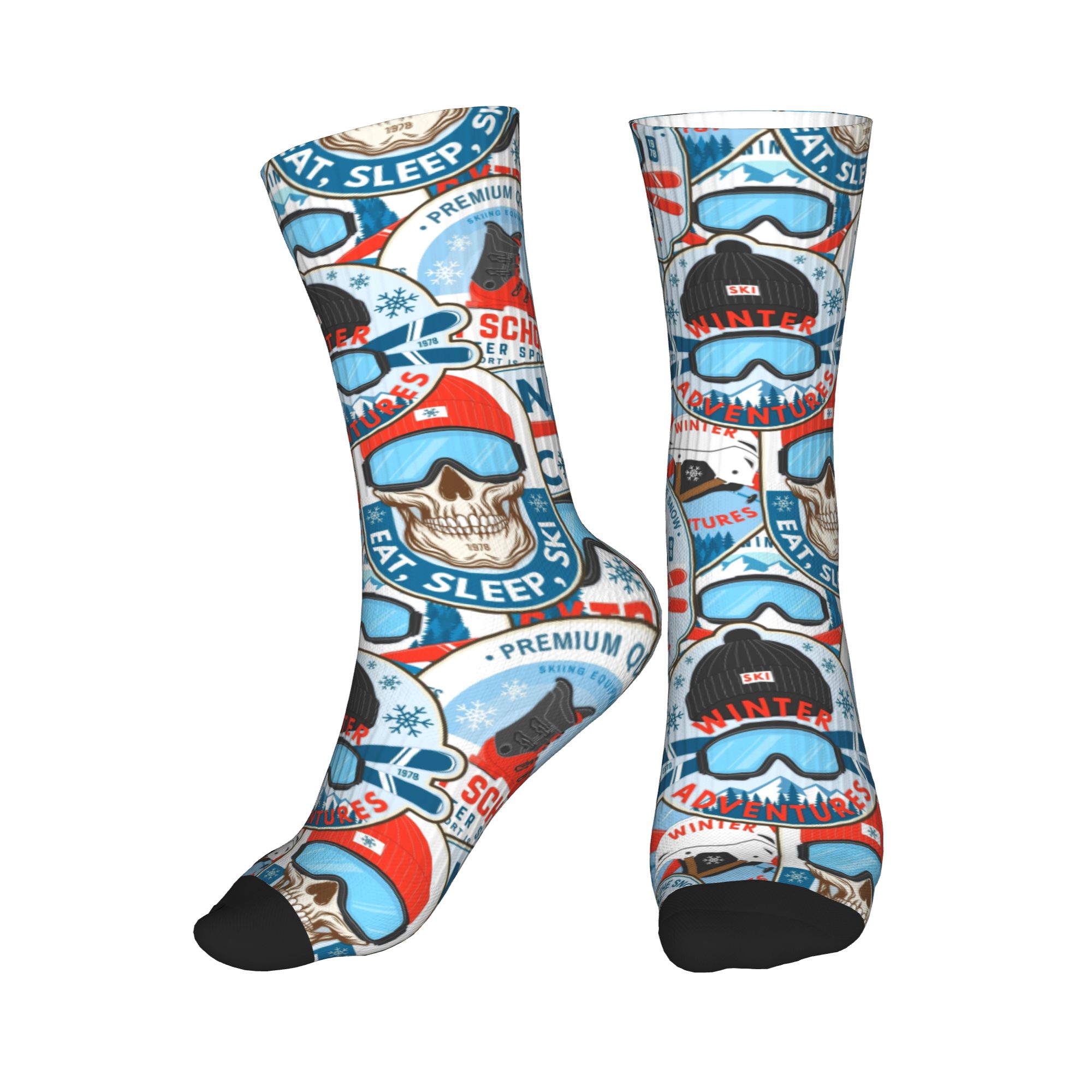 Men Fashion Vintage - Skarpetki Vintage Red Blue Ski Club
