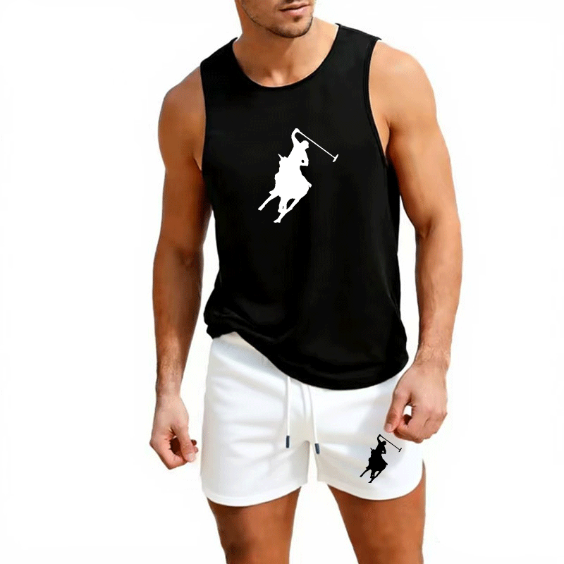 Mens Fashion Vest - Męski letni zestaw: kamizelka i szorty,