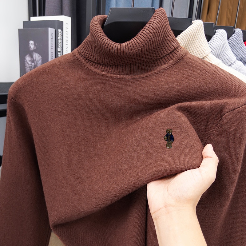 Turtleneck Sweater Men - Luksusowa męska dzianina z długim rękawem,