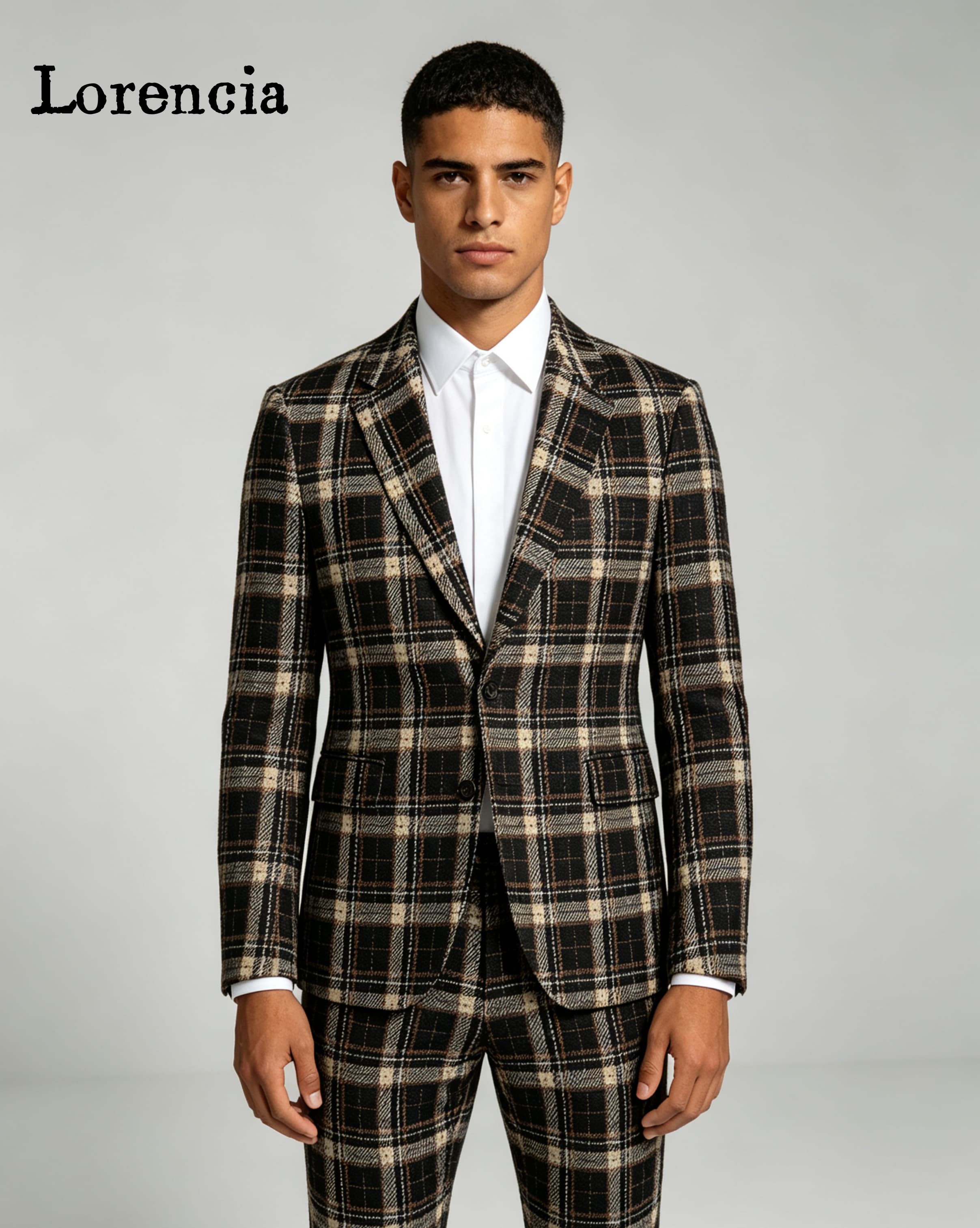 Mens Fashion Trajes - Męskie garnitury w kratę z klapami