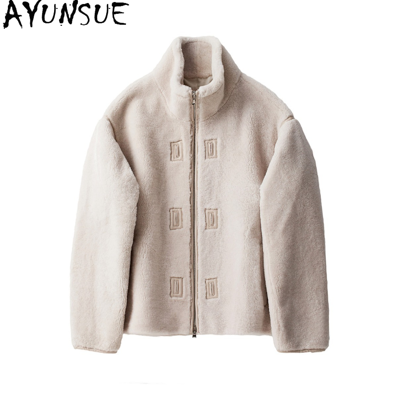 Men'S Fashion Zipper Jacket - AYUNSUE Naturalna Kurtka z Kości Słoniowej