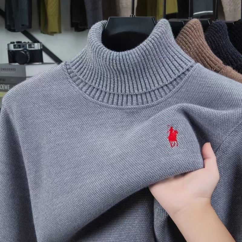 Turtleneck Sweater Men - Luksusowy aksamitny sweter męski, nowa kolekcja
