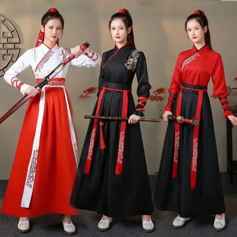 Men Fashion Vintage - Nowoczesny damski zestaw Hanfu: top i
