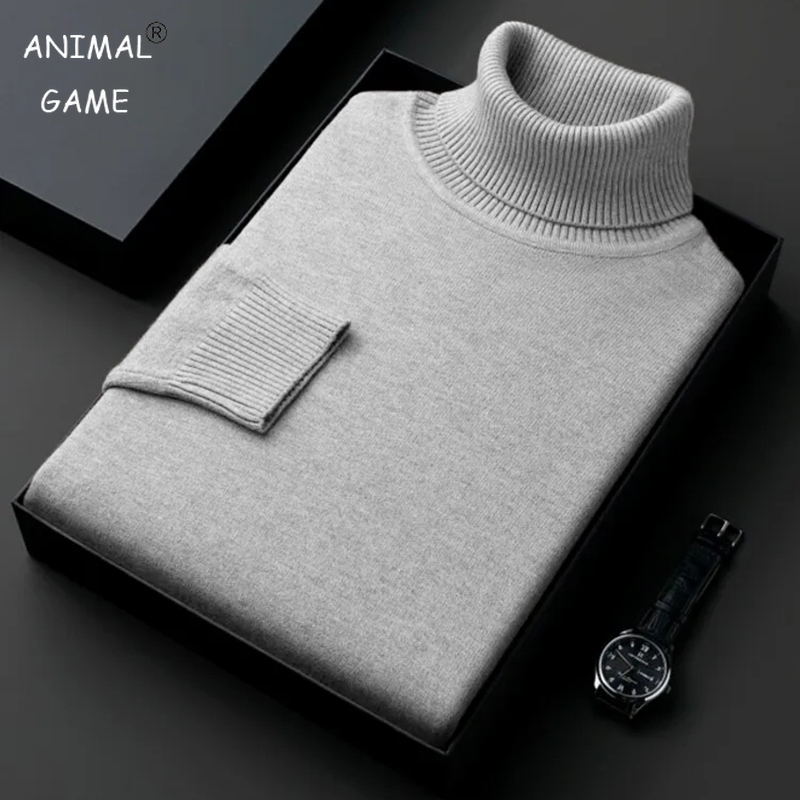 Turtleneck Sweater Men - Bluza męska Anti-pilling wysokiej jakości dzianinowy