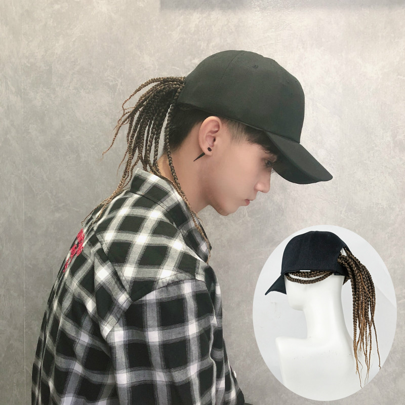 Men Fashion Hair Style - Peruka syntetyczna z kręconymi włosami, zintegrowana