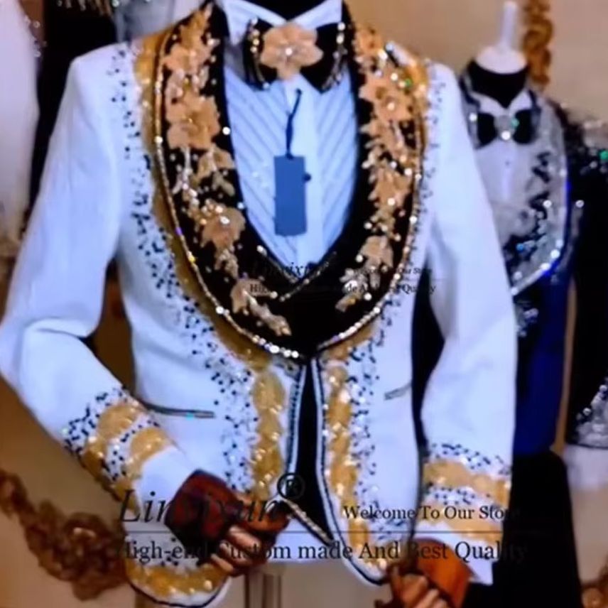 Mens Fashion Trajes - Eleganckie garnitury męskie z diamentami, szyte