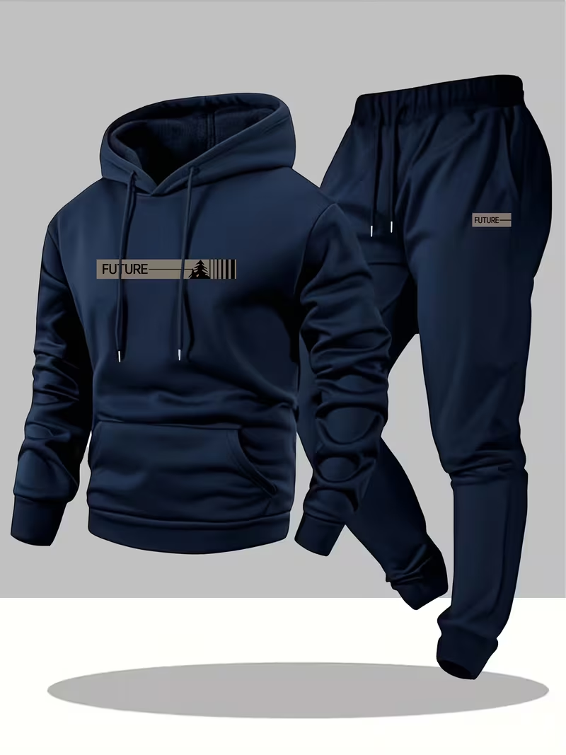 Men'S Fashion Hoodies - Męski, modny zestaw z nadrukiem liter,