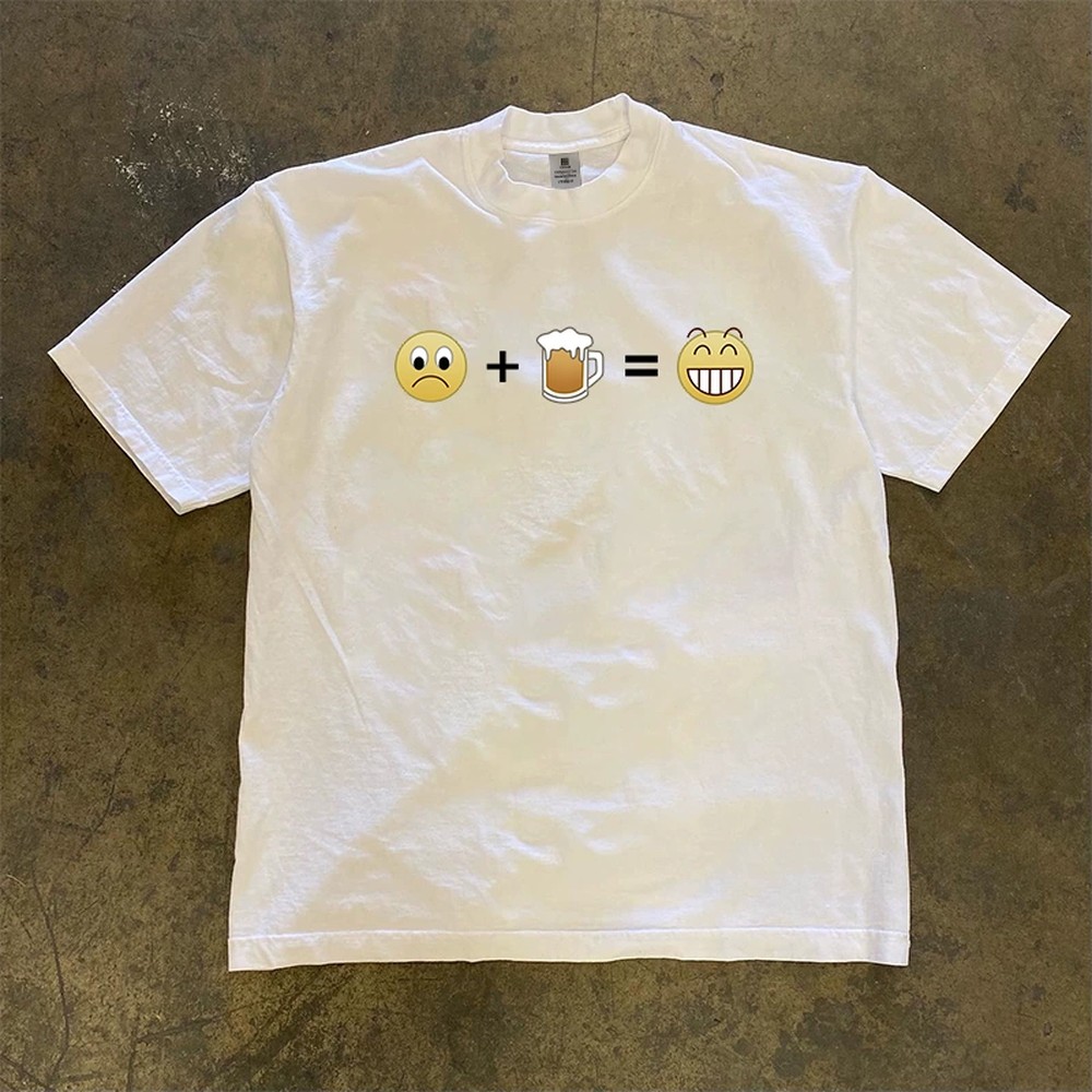 Men'S Fashion Night Out - Zabawna koszulka z emoji piwa dla