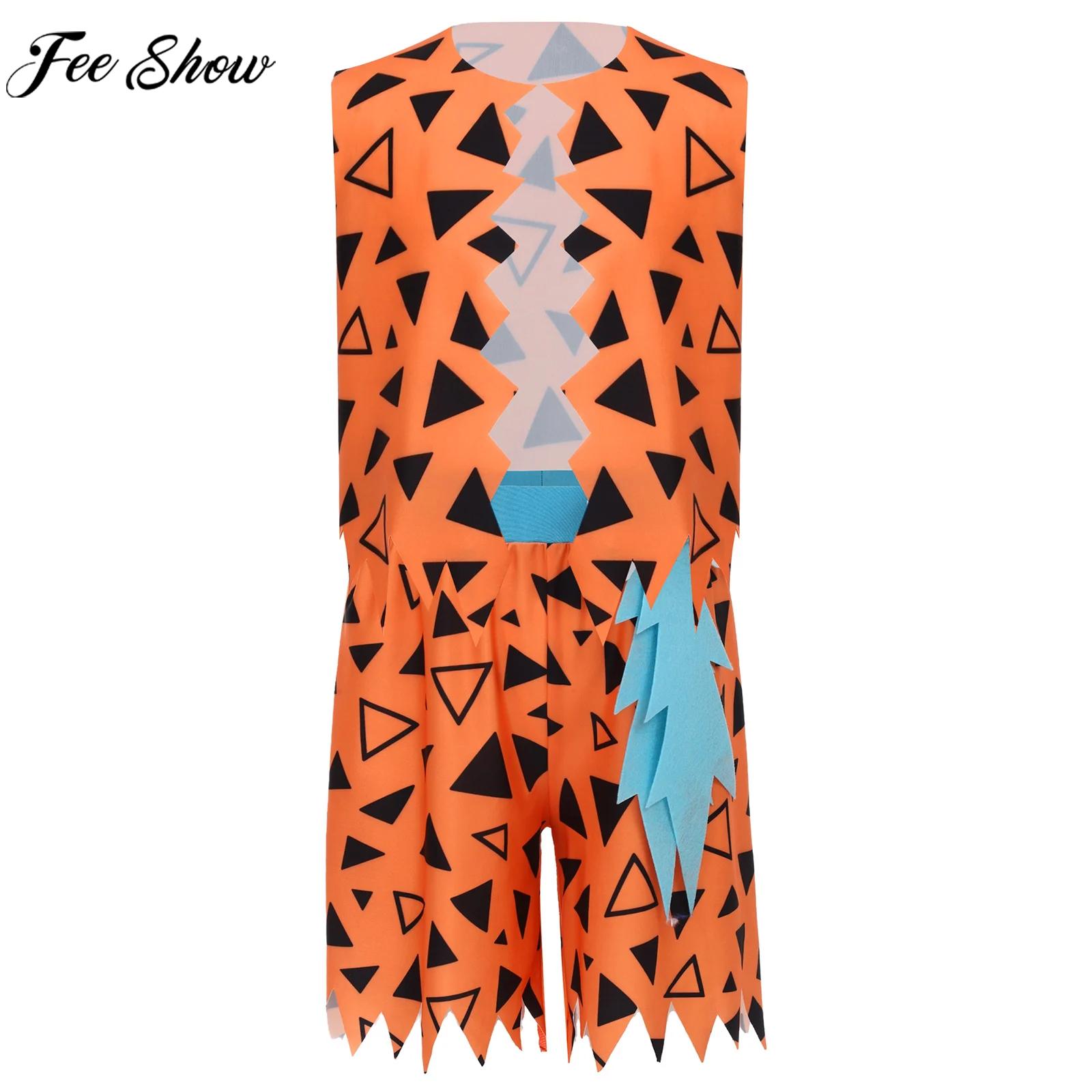 Mens Fashion Vest - Kostium Flintstone dla chłopców 6-16 lat,