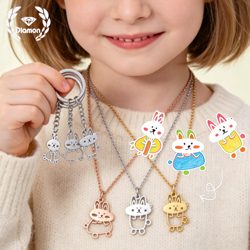 Men Fashion Kids - Diamentowy, personalizowany naszyjnik, bransoletka, breloczek dla