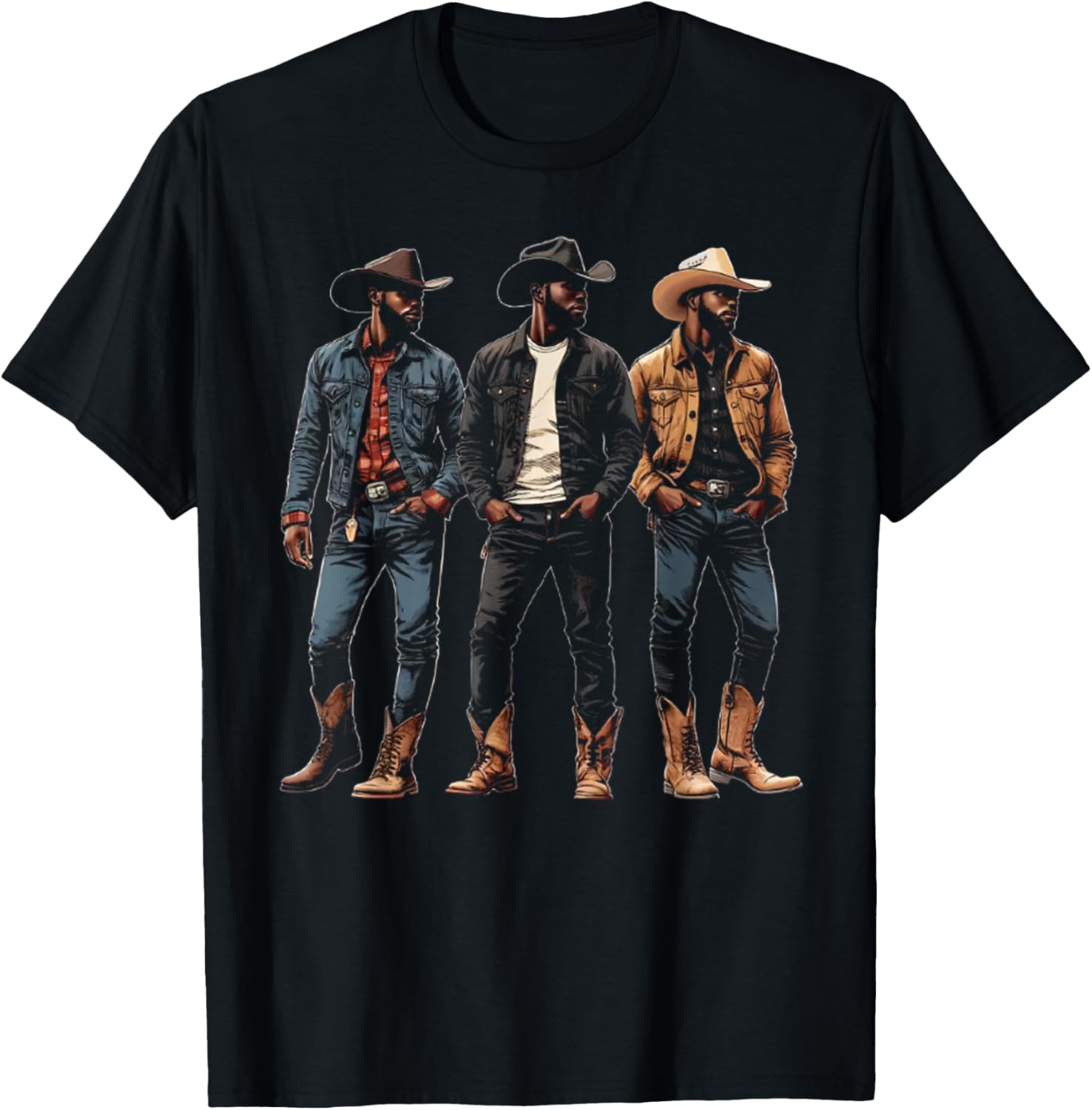 Men'S Fashion History - Koszulka męska Cowboy Western Rodeo Melanin