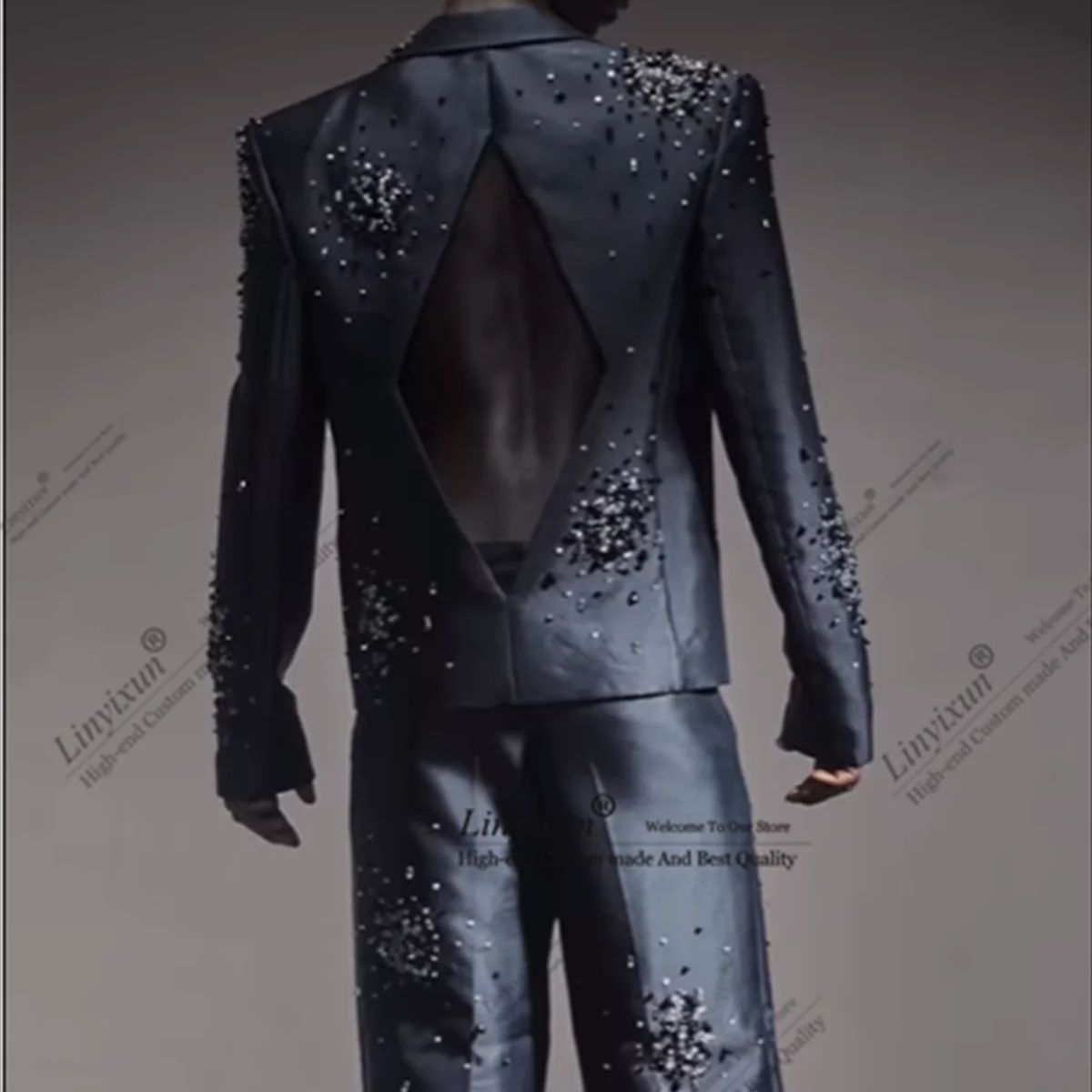Mens Fashion Trajes - Błyszcząca wersja projektu Kamienie Smoking Moda
