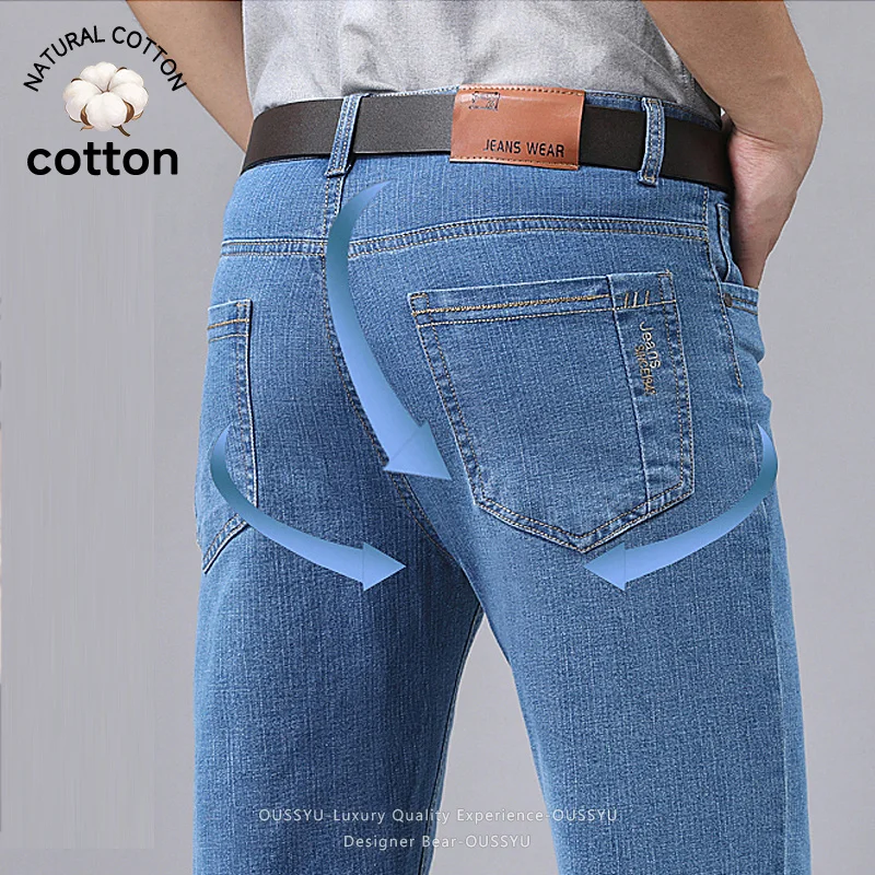 Men'S Fashion Nova Jeans - Letnie Cienkie Męskie Jeansy Denimowe Proste