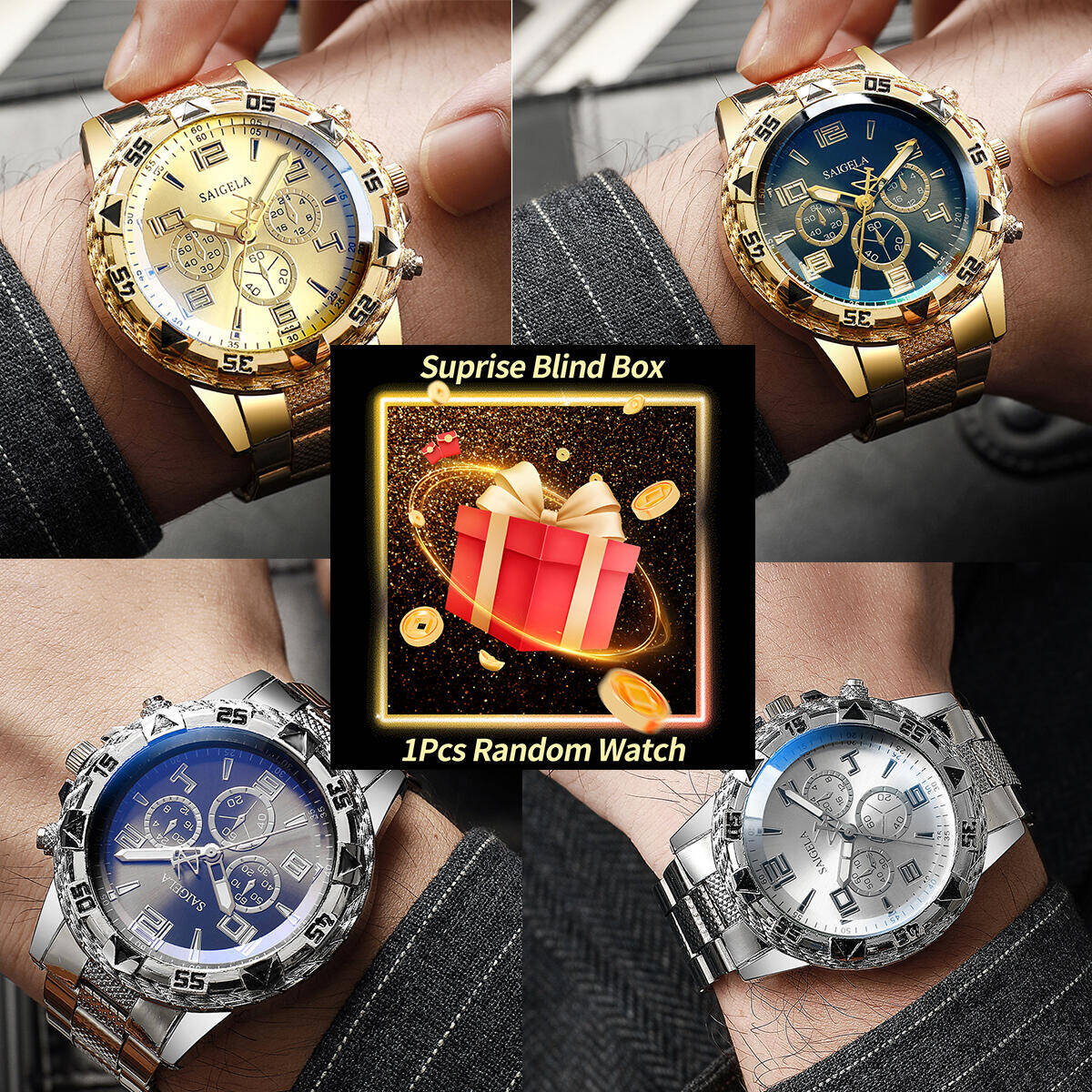 Fashion Mens Watches - 1 szt. Niespodzianka Tajemniczy Zegarek Blind
