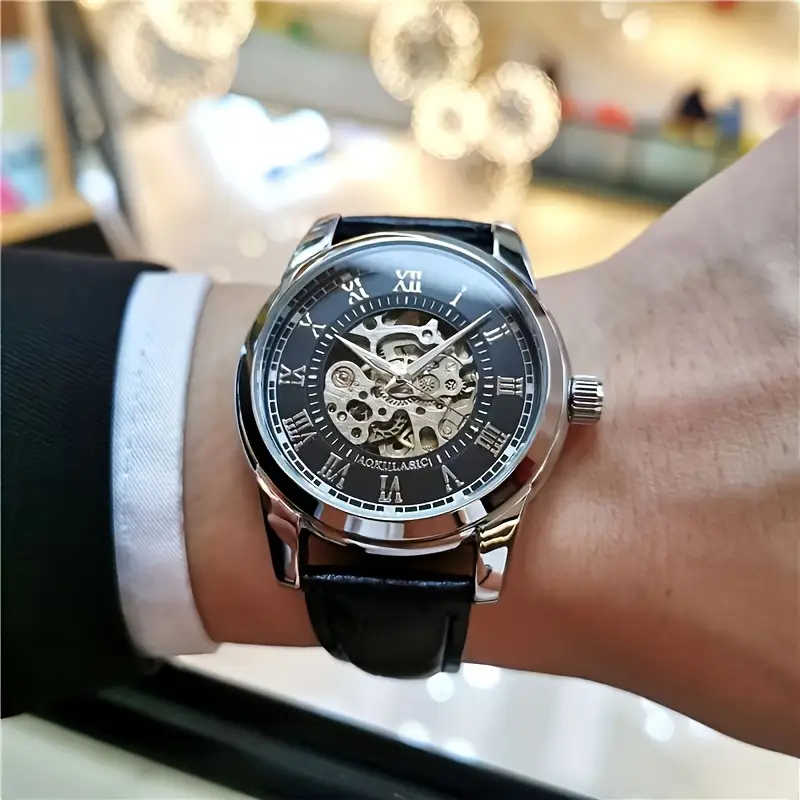 Mens Fashion Young - Elegancki męski zegarek automatyczny z mechanizmem