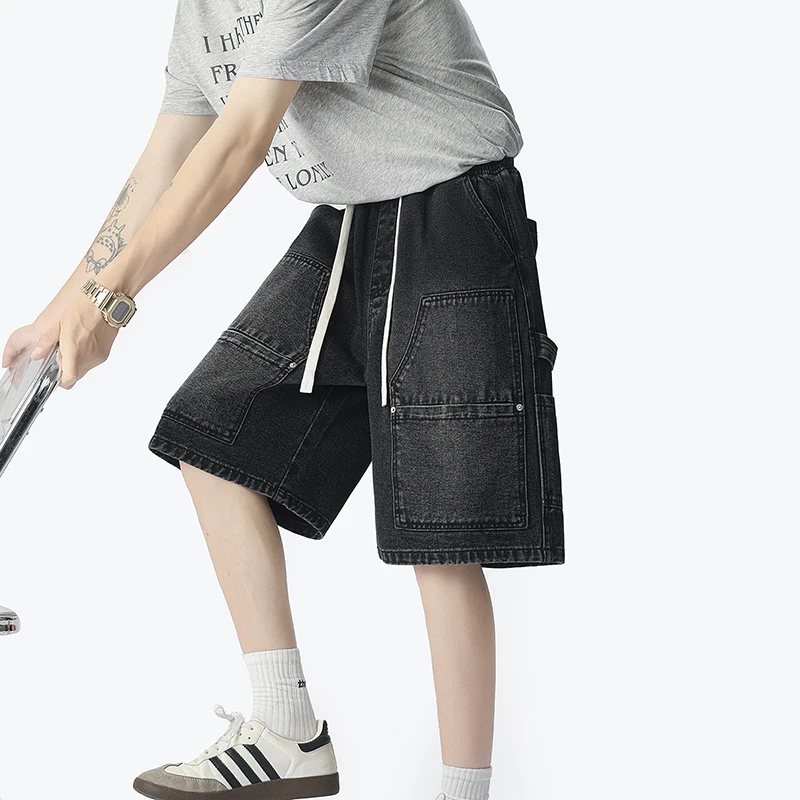 Mens Fashion Workwear - Amerykańskie modne szorty jeansowe w stylu