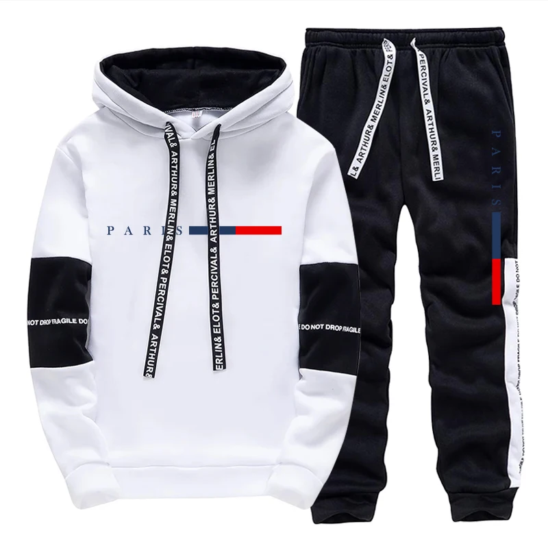 Men'S Fashion Hoodies - Męski Zestaw/Bluza z Kapturem/Spodnie Moda Paryż