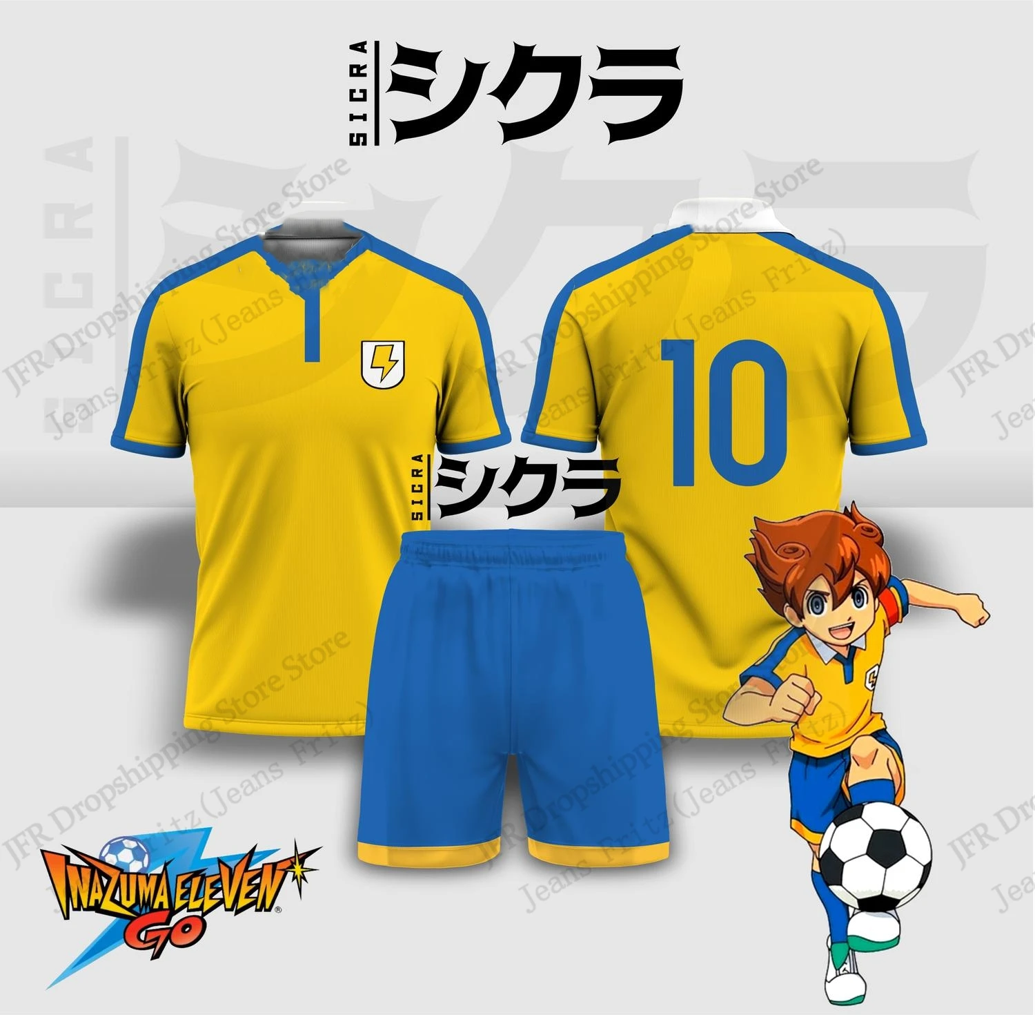Men Fashion Kids - Zestaw Koszulka i Spodenki Inazuma Eleven