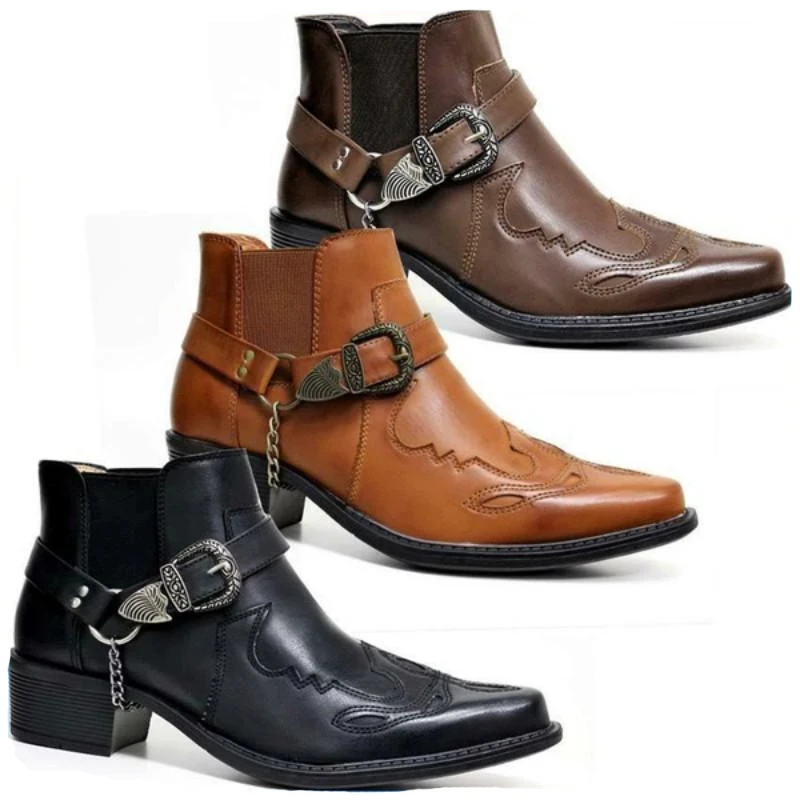Men Fashion Vintage - Moda 2026 Męskie buty kowbojskie w