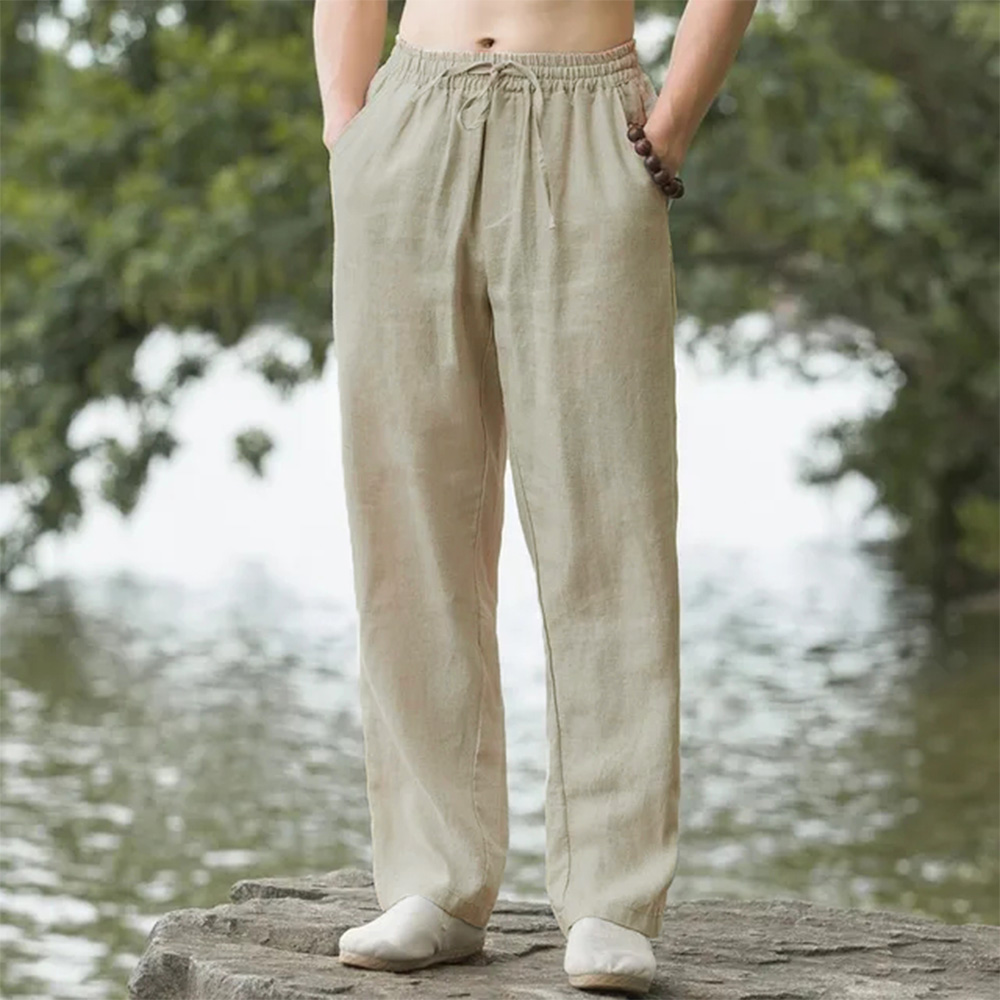 Chino Pants Men - Męskie spodnie plażowe Joggery Streetwear Bawełniane