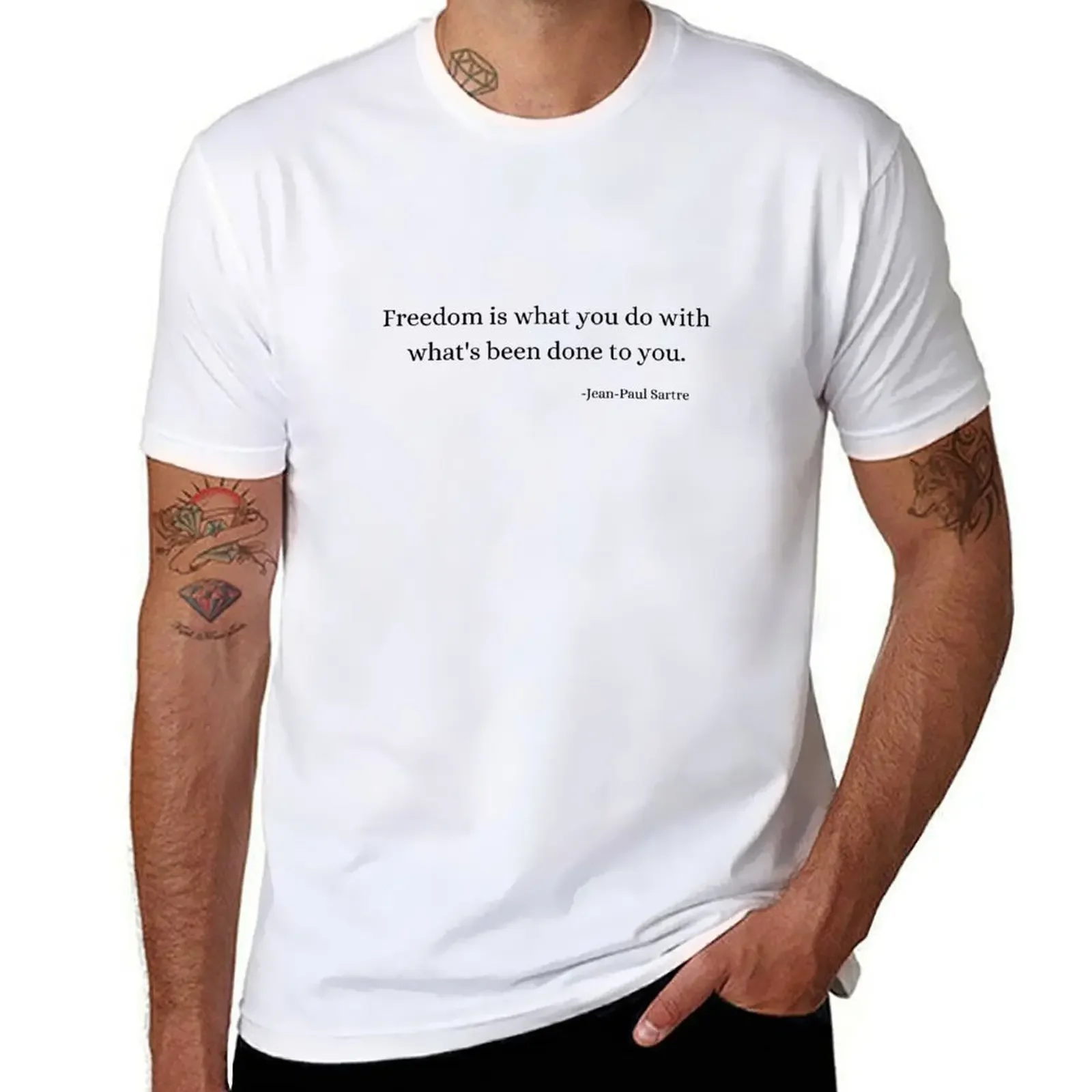 Men'S Fashion History - Koszulka z cytatem z filozofii historii: