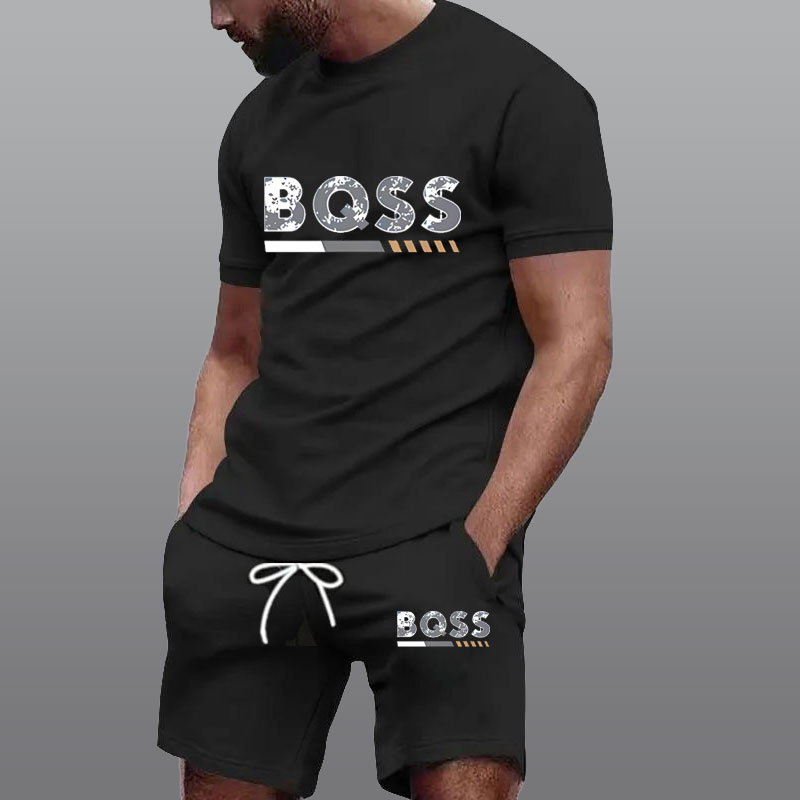 Mens Fashion Workwear - Letni strój sportowy męski, modny dwuczęściowy