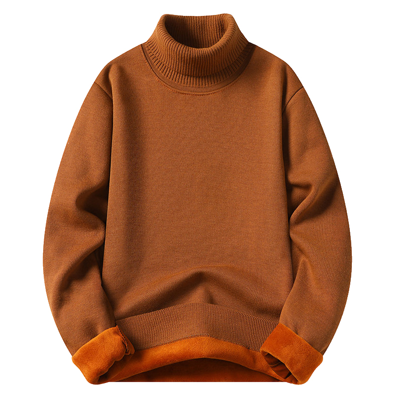 Turtleneck Sweater Men - Męski golf z polaru, dzianina, jednolity