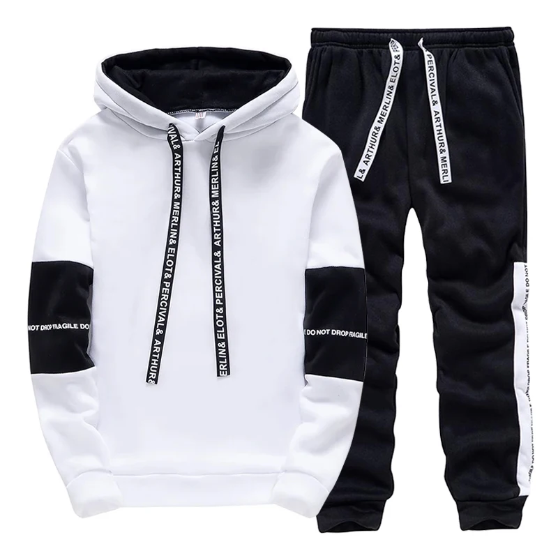 Czarno-biały męski dres, modny – Men'S Fashion Hoodies recenzja i cena