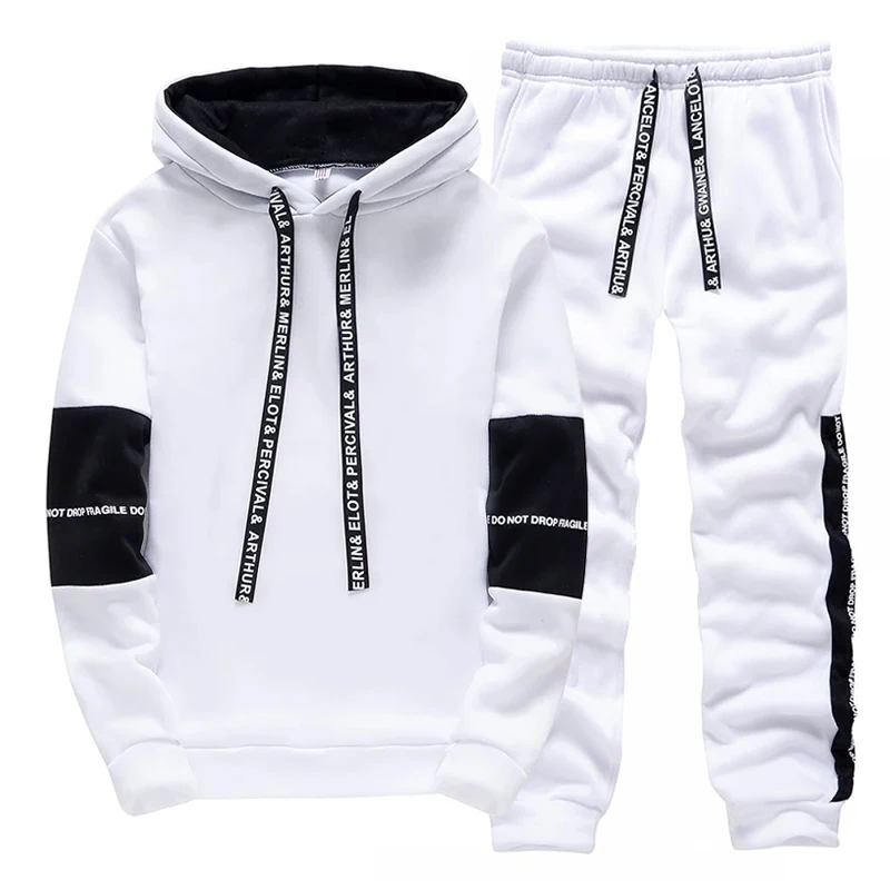 Czarno-biały męski dres, modny – Men'S Fashion Hoodies recenzja i cena