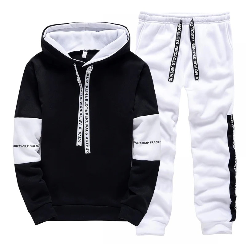 Czarno-biały męski dres, modny – Men'S Fashion Hoodies recenzja i cena
