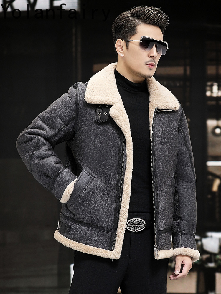 YOLANFAIRY Skórzane Kurtki Męs – Men'S Fashion Zipper Jacket recenzja i cena