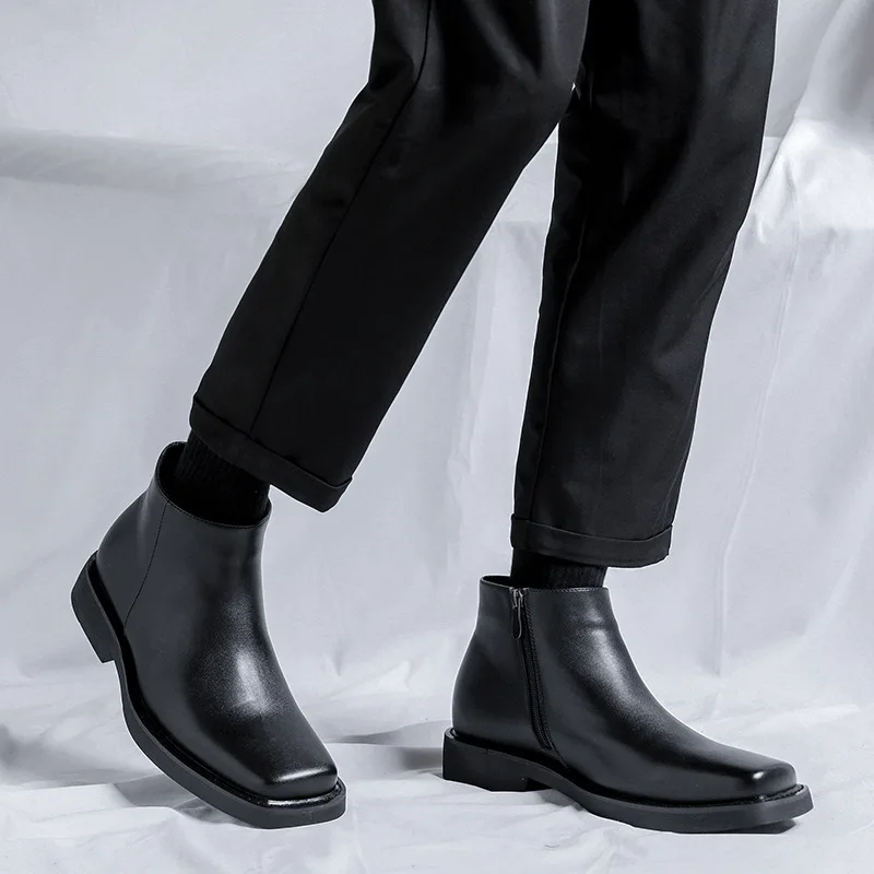 Czarne Nowe Modne Męskie Skórz – Men Fashion Vintage recenzja i cena