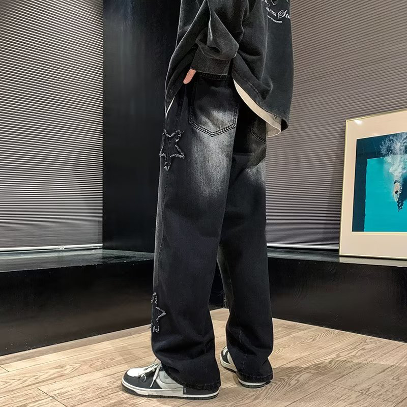 Nowe męskie haftowane gwiazdki – Men'S Fashion Nova Jeans recenzja i cena