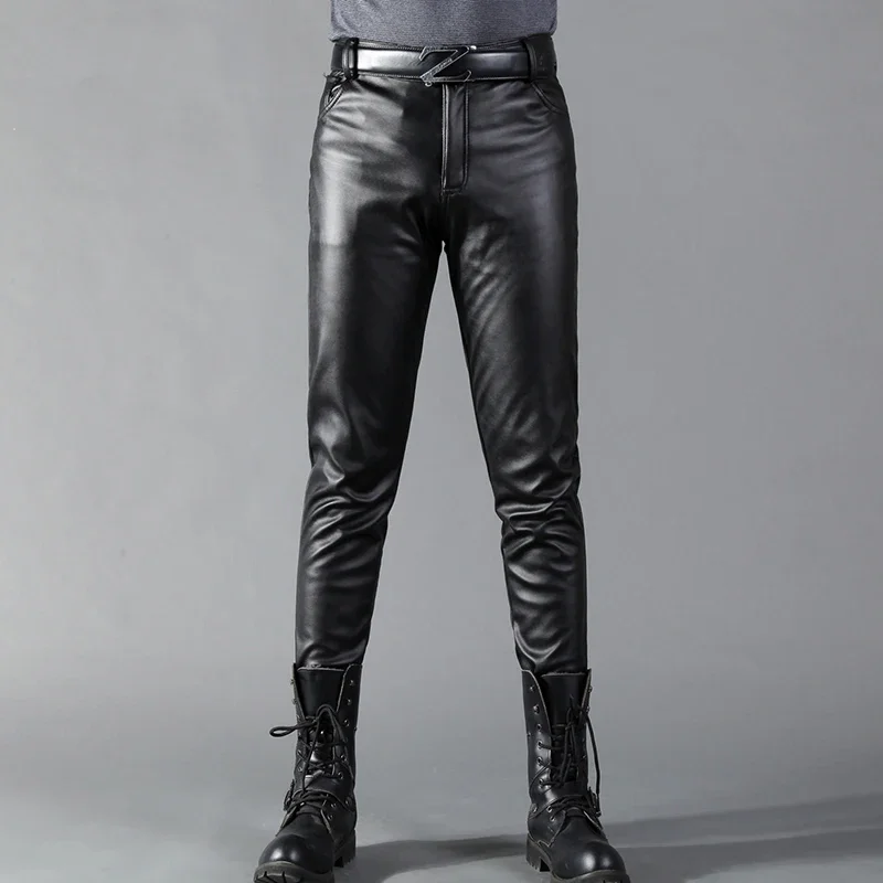 Męskie spodnie skórzane Skinny – Men Fashion Rave recenzja i cena