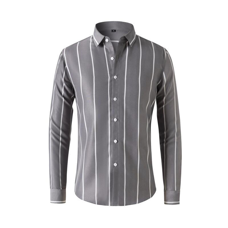 Męska koszula w paski z długim – Mens Fashion Dress Shirts recenzja i cena
