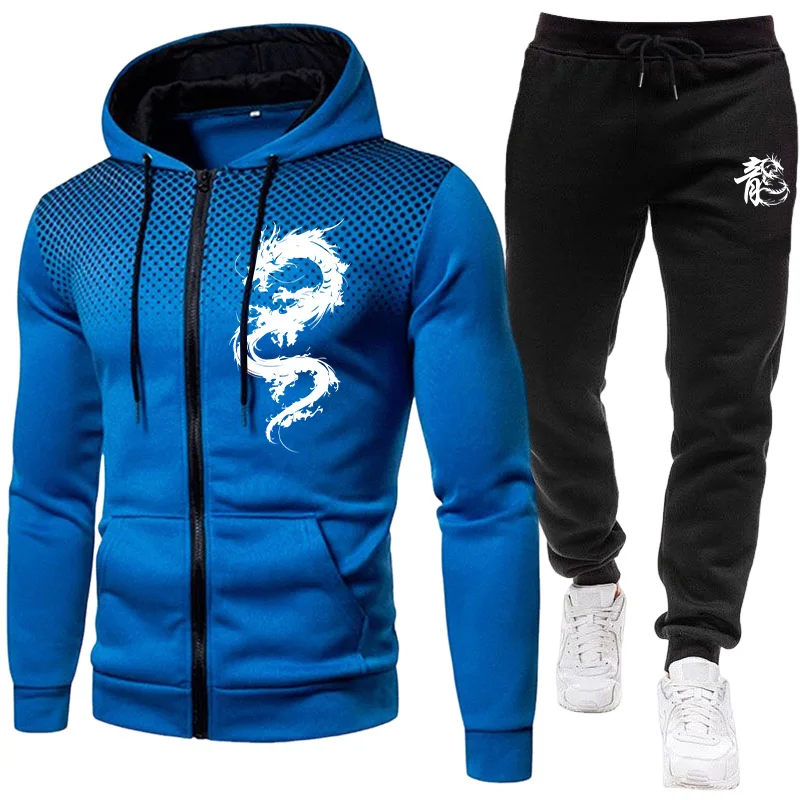 Męski Zestaw z Nadrukiem Smoka – Men'S Fashion Hoodies recenzja i cena