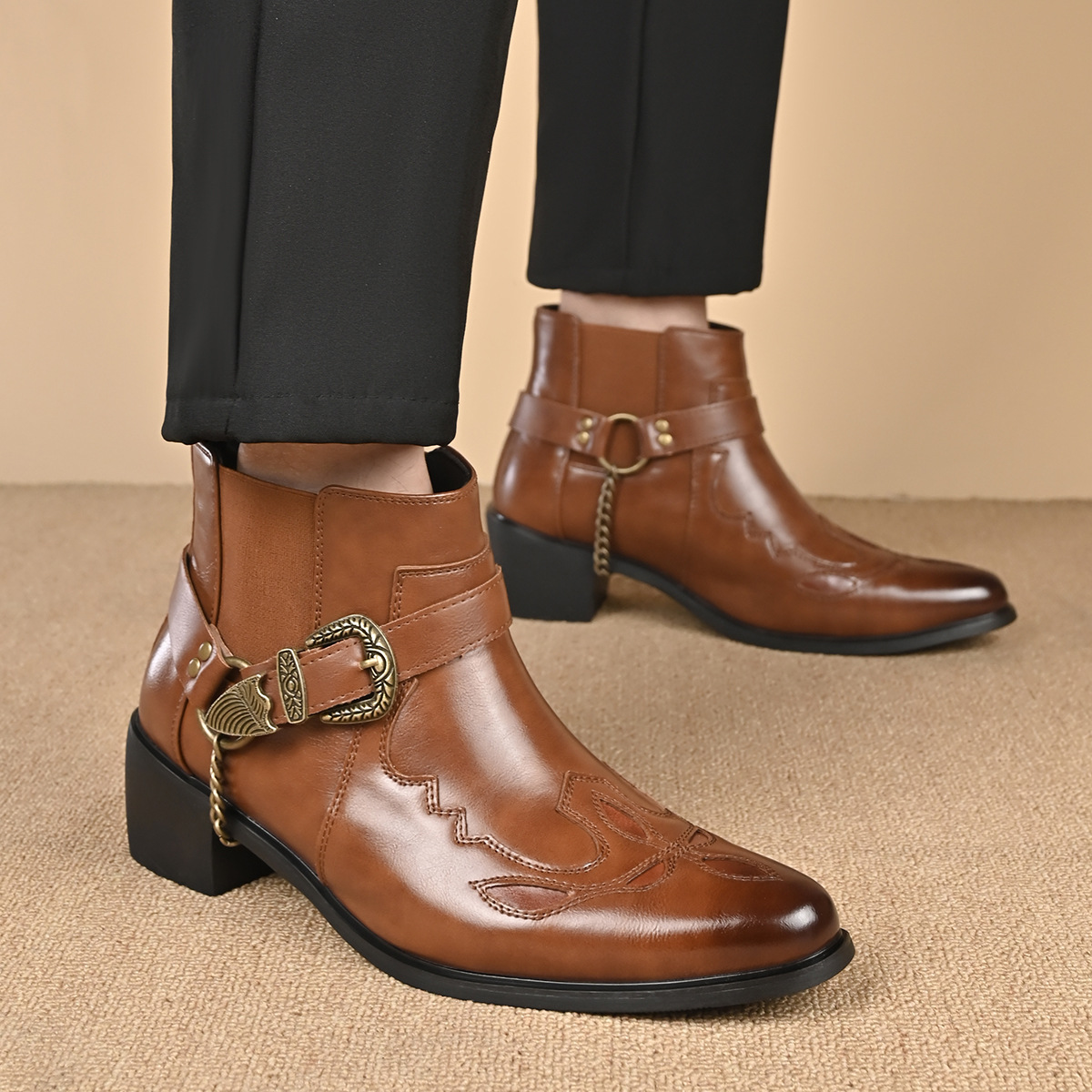 Moda 2026 Męskie buty kowbojsk – Men Fashion Vintage recenzja i cena