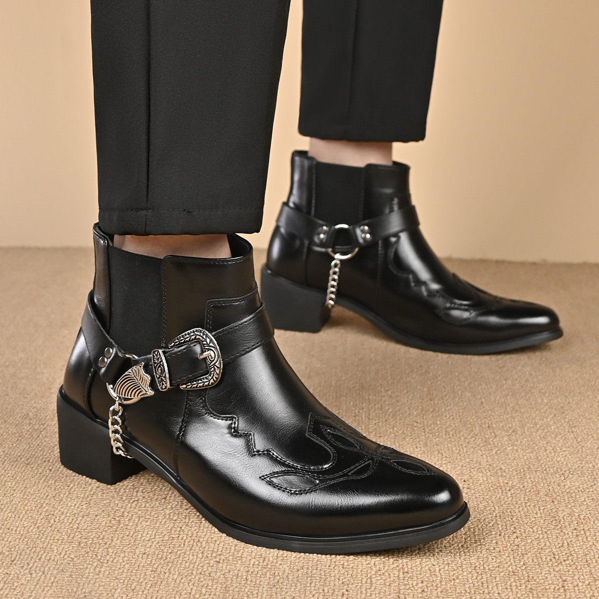 Moda 2026 Męskie buty kowbojsk – Men Fashion Vintage recenzja i cena