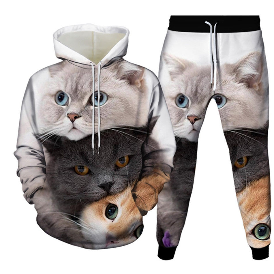 Jesienny Zabawny Zwierzęcy Kot – Men'S Fashion Hoodies recenzja i cena