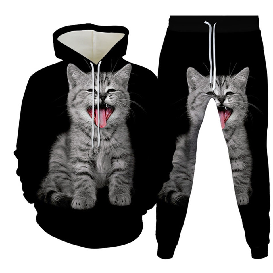 Jesienny Zabawny Zwierzęcy Kot – Men'S Fashion Hoodies recenzja i cena